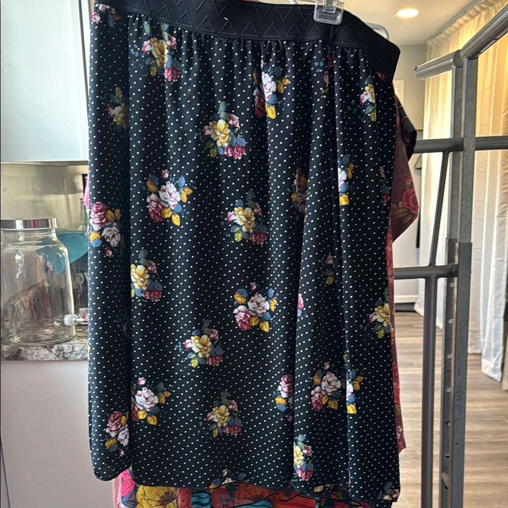 Floral Black Skirt